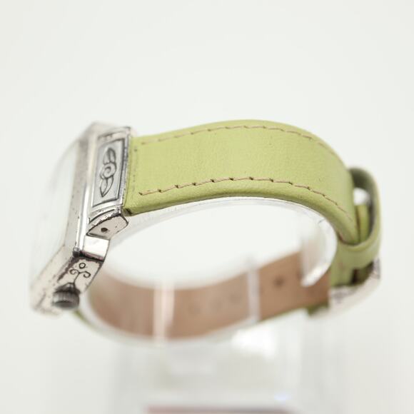Brighton Orchard Womens 30mm Square Watch Green Leather Strap with New Battery - Picture 9 of 13